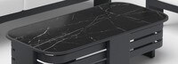 Pluma Sintered Stone 47x24 Outdoor Patio Coffee Table - Black