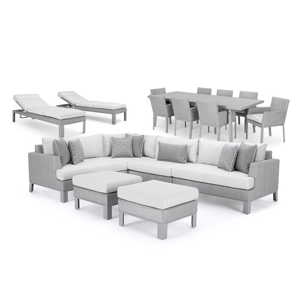 Portofino® Sling 17 Piece Sunbrella Outdoor Sectional Estate Set - Space Gray