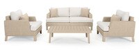 Portofino® Sling 4 Piece Sunbrella® Outdoor Modular Seating Group - Beige Fennel