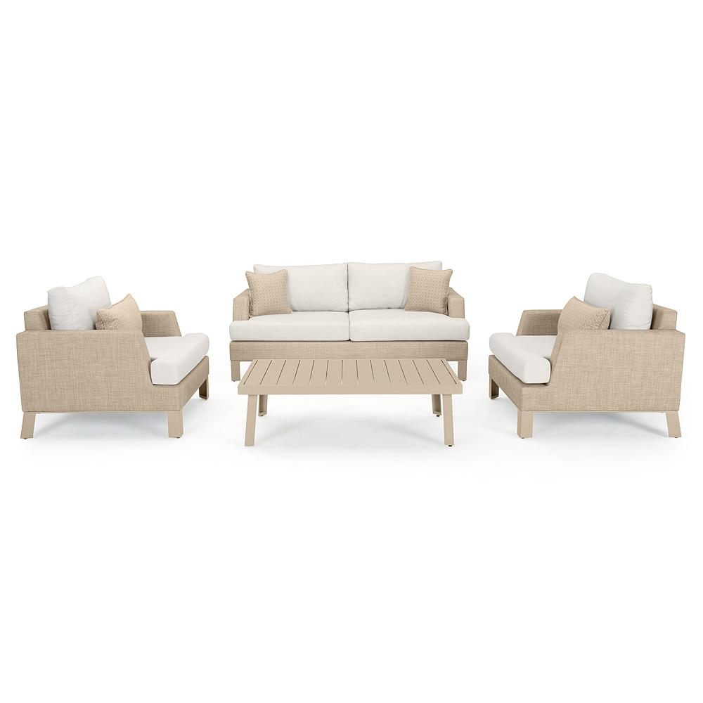 Portofino® Sling 4 Piece Sunbrella® Outdoor Modular Seating Group - Beige Fennel