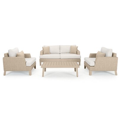 Portofino® Sling 4 Piece Sunbrella® Outdoor Modular Seating Group - Beige Fennel