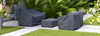Vera™ 4 Piece Sunbrella® Outdoor Seating & Storage Cover Set - Newport Blue