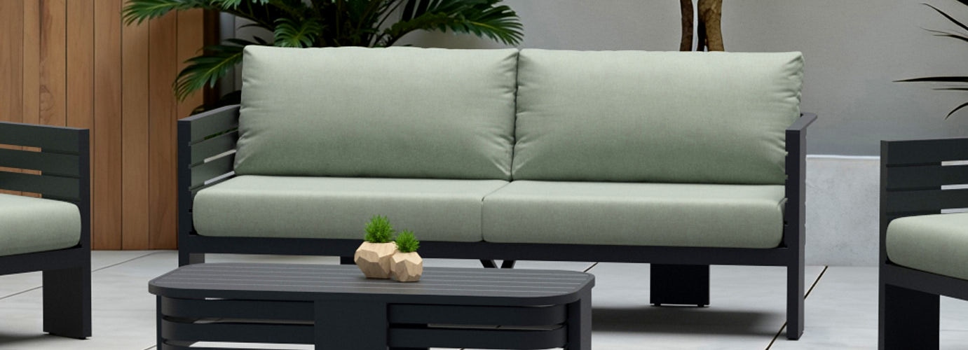 Pluma 80in Outdoor Patio Sofa - Thumbnail 4