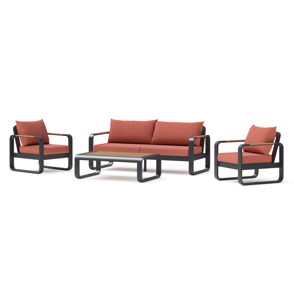 Andes 4 Piece Sunbrella® Outdoor Patio Seating Set - Play Adobe