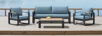 Andes 4 Piece Sunbrella® Outdoor Patio Seating Set - Canvas Denim