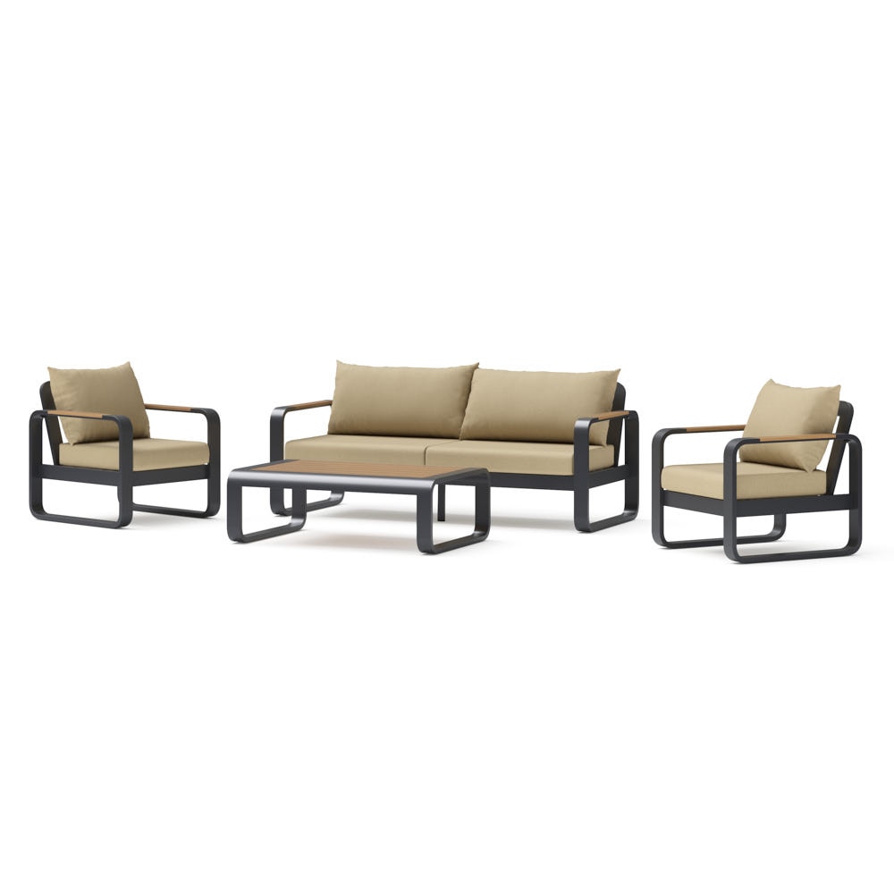 Andes 4 Piece Sunbrella® Outdoor Patio Seating Set - Canvas Beige