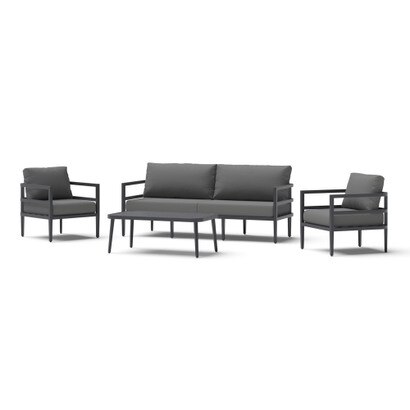 Morelia 4 Piece Sunbrella® Outdoor Patio Seating Set - Canvas Charcoal