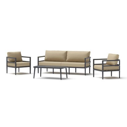 Morelia 4 Piece Sunbrella® Outdoor Patio Seating Set - Canvas Beige