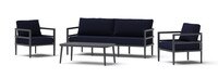 Morelia 4 Piece Sunbrella® Outdoor Patio Seating Set - Canvas Navy