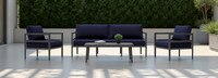 Morelia 4 Piece Sunbrella® Outdoor Patio Seating Set - Canvas Navy
