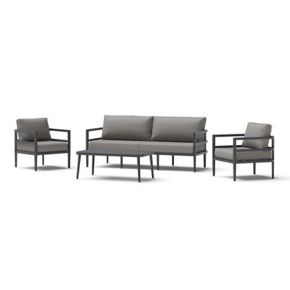 Morelia 4 Piece Outdoor Patio Seating Set - Olefin Charcoal
