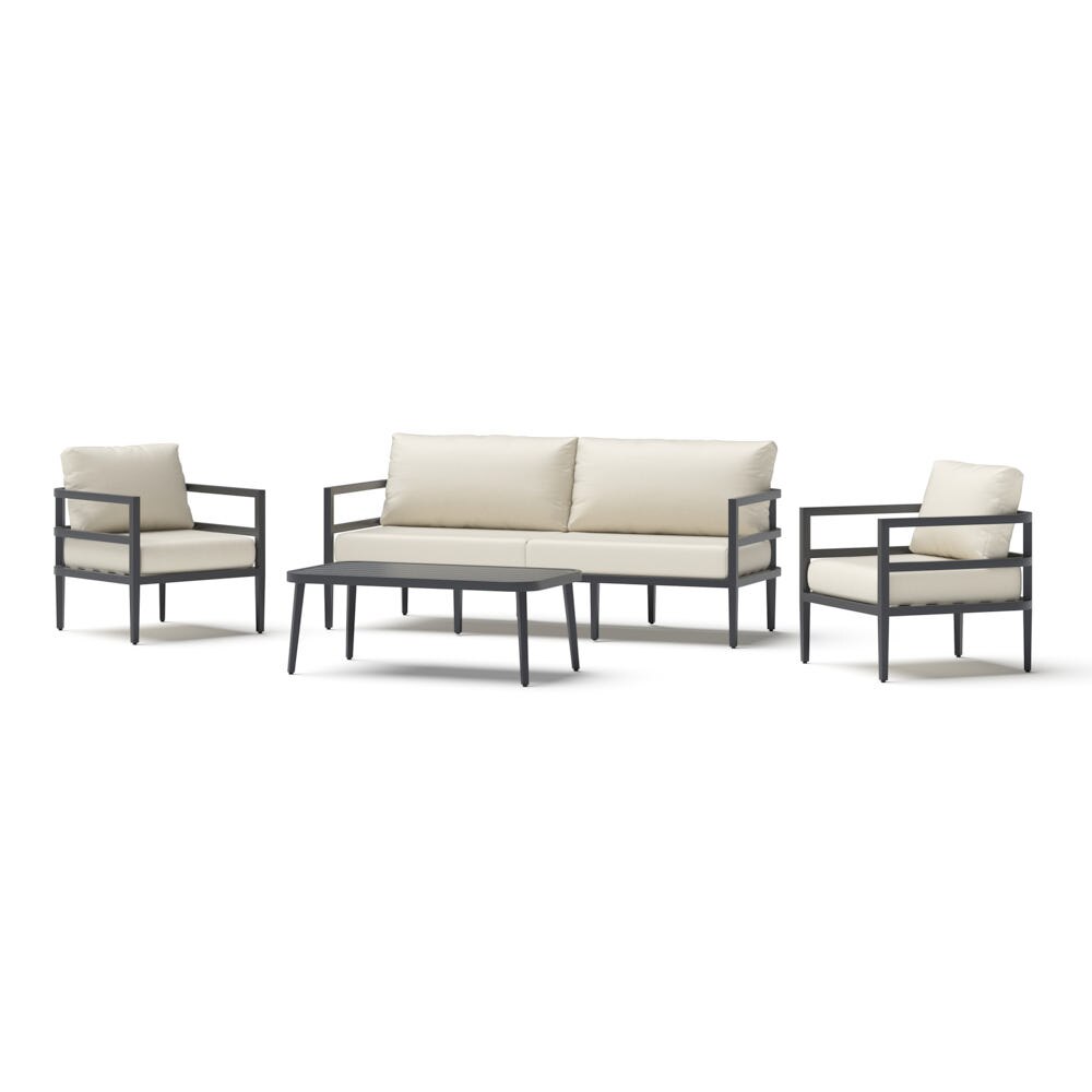 Morelia 4 Piece Outdoor Patio Seating Set - Olefin Linen