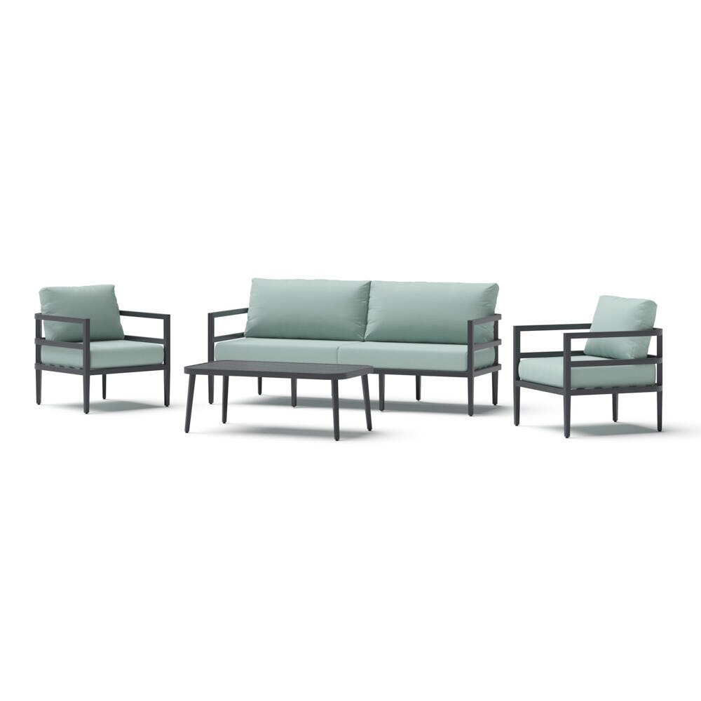 Morelia 4 Piece Sunbrella® Outdoor Patio Seating Set - Canvas Spa