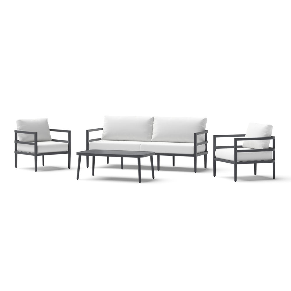 Morelia 4 Piece Sunbrella® Outdoor Patio Seating Set - Canvas White