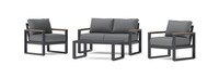 Sierra 4 Piece Outdoor Patio Seating Set - Canvas Charcoal