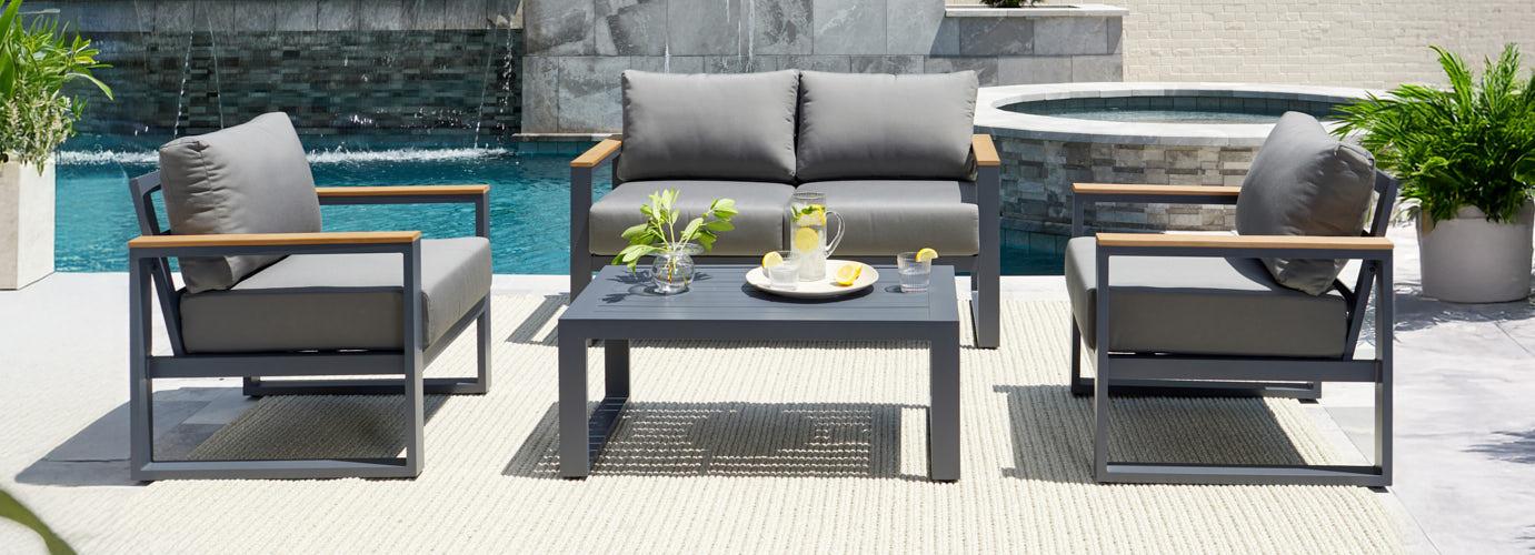Sierra 4 Piece Outdoor Patio Seating Set - Thumbnail 3
