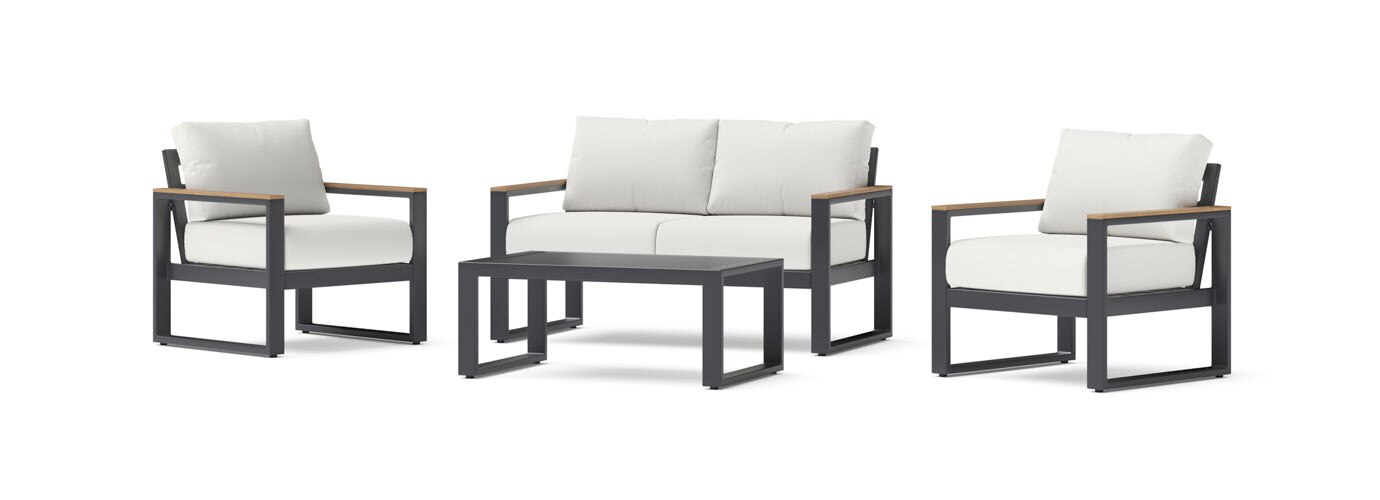 Sierra 4 Piece Outdoor Patio Seating Set - Thumbnail 2