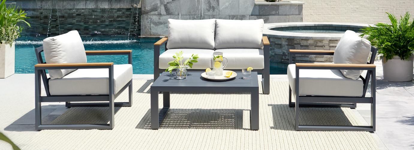 Sierra 4 Piece Outdoor Patio Seating Set - Thumbnail 4