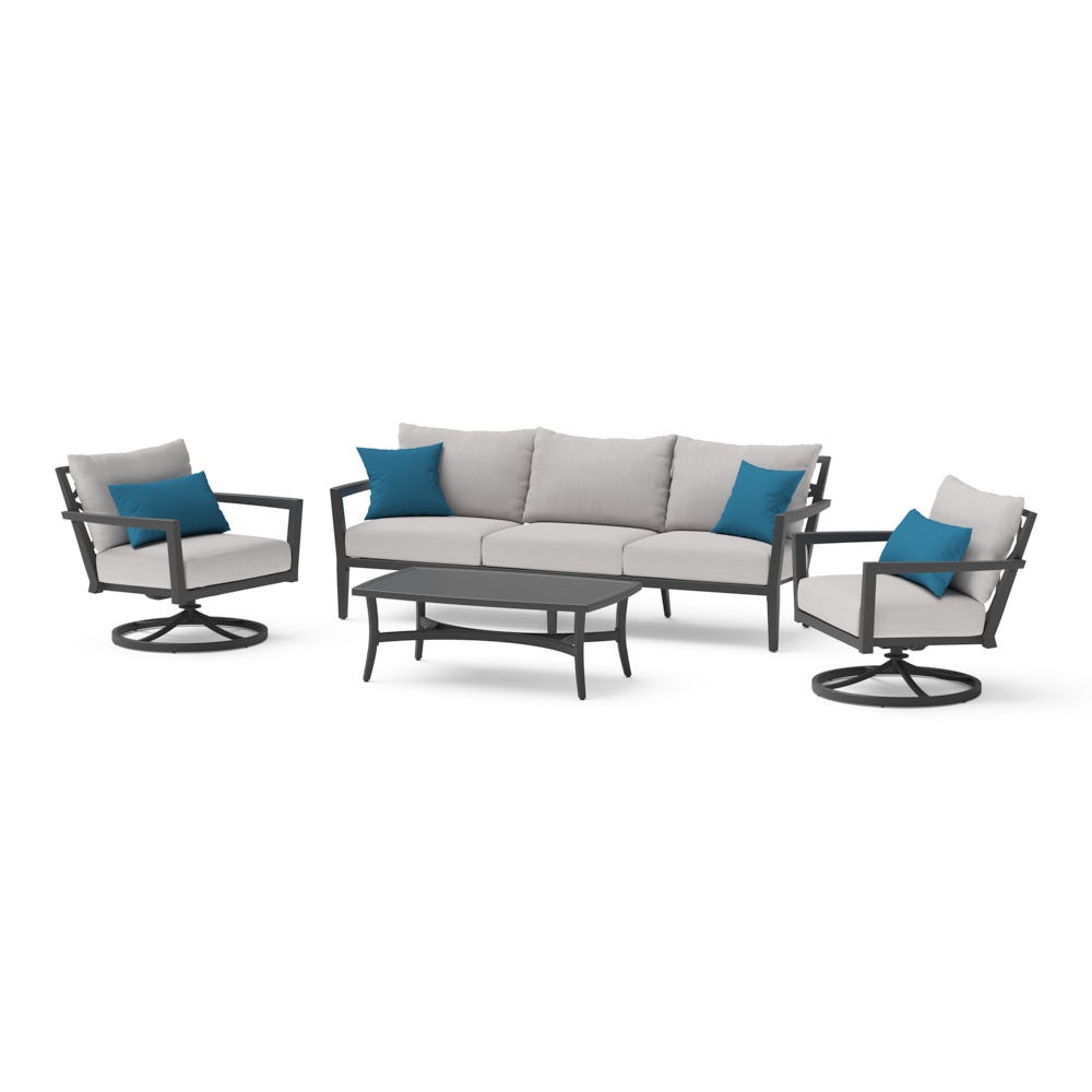 Venetia™ 4 Piece Sunbrella® Outdoor Motion Seating Set - Gray
