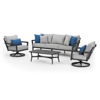Venetia™ 4 Piece Sunbrella® Outdoor Motion Seating Set - Gray