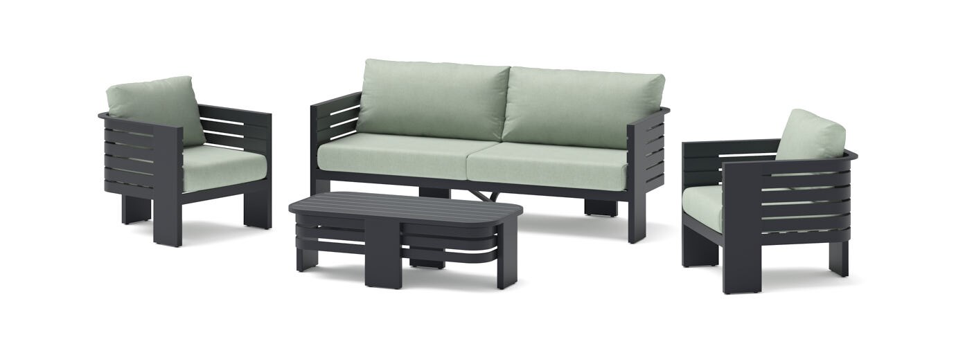 Pluma 4 Piece Outdoor Patio Seating Set - Thumbnail 3