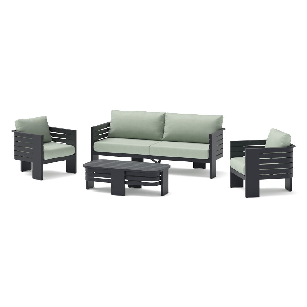 Pluma 4 Piece Sunbrella® Outdoor Patio Seating Set - Canvas Oasis