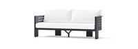 Pluma 4 Piece Sunbrella® Outdoor Patio Seating Set with Aluminum Slat Coffee Table - Canvas White