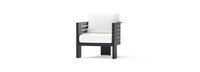 Pluma 4 Piece Sunbrella® Outdoor Patio Seating Set with Aluminum Slat Coffee Table - Canvas White