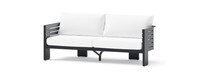 Pluma 4 Piece Sunbrella® Outdoor Patio Seating Set with Sintered Stone Coffee Table - Canvas White