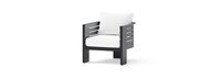 Pluma 4 Piece Sunbrella® Outdoor Patio Seating Set with Sintered Stone Coffee Table - Canvas White
