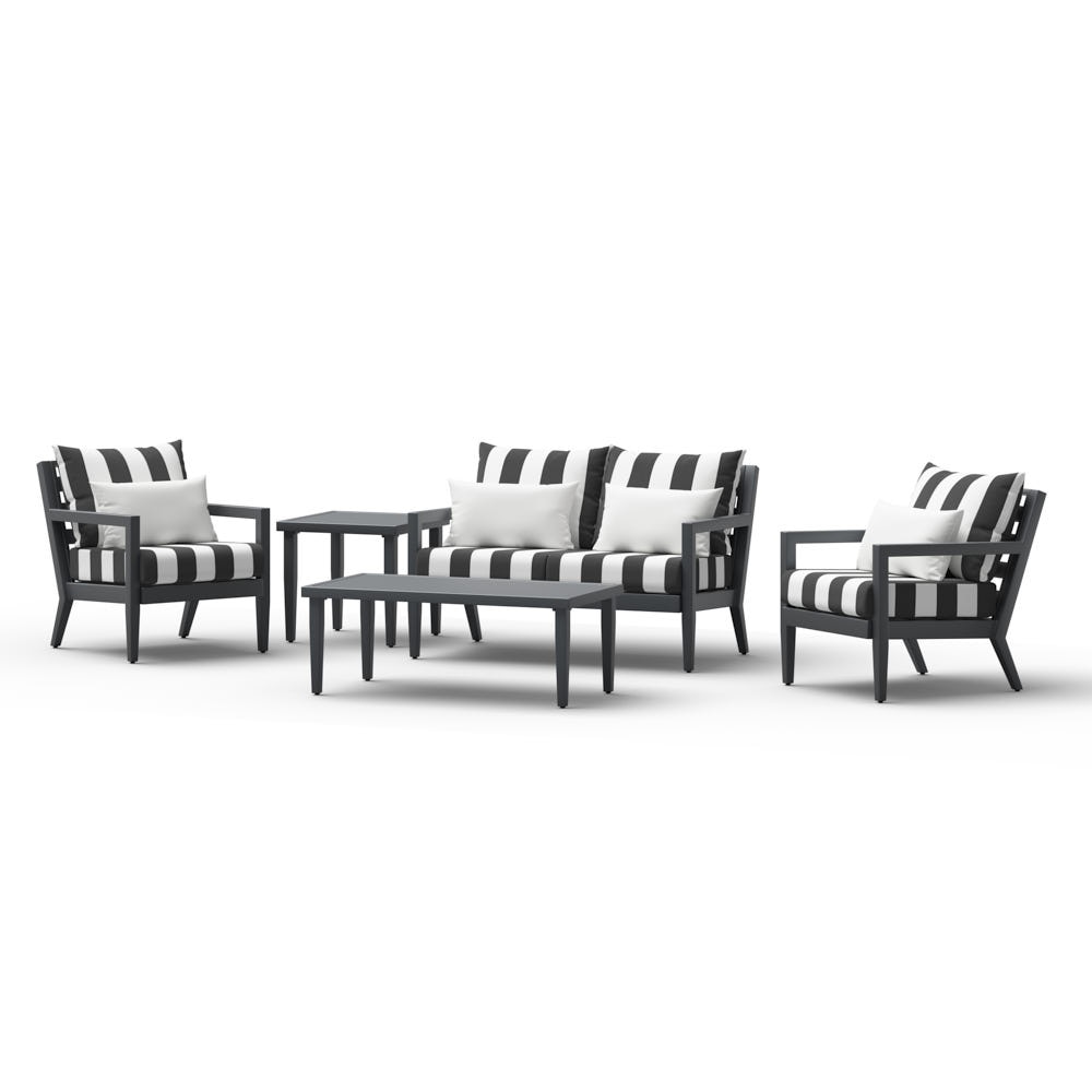 Thelix™ 5 Piece Sunbrella® Outdoor Seating Set - Canvas Cabana