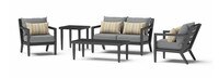 Thelix™ 5 Piece Sunbrella® Outdoor Seating Set - Charcoal Gray