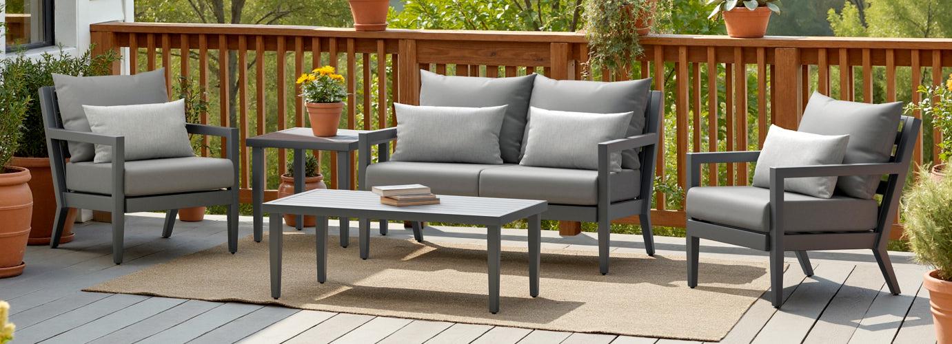 Thelix 5 Piece Sunbrella Outdoor Seating Set - Thumbnail 5