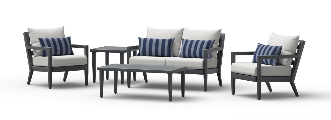 Thelix 5 Piece Sunbrella Outdoor Seating Set - Thumbnail 3