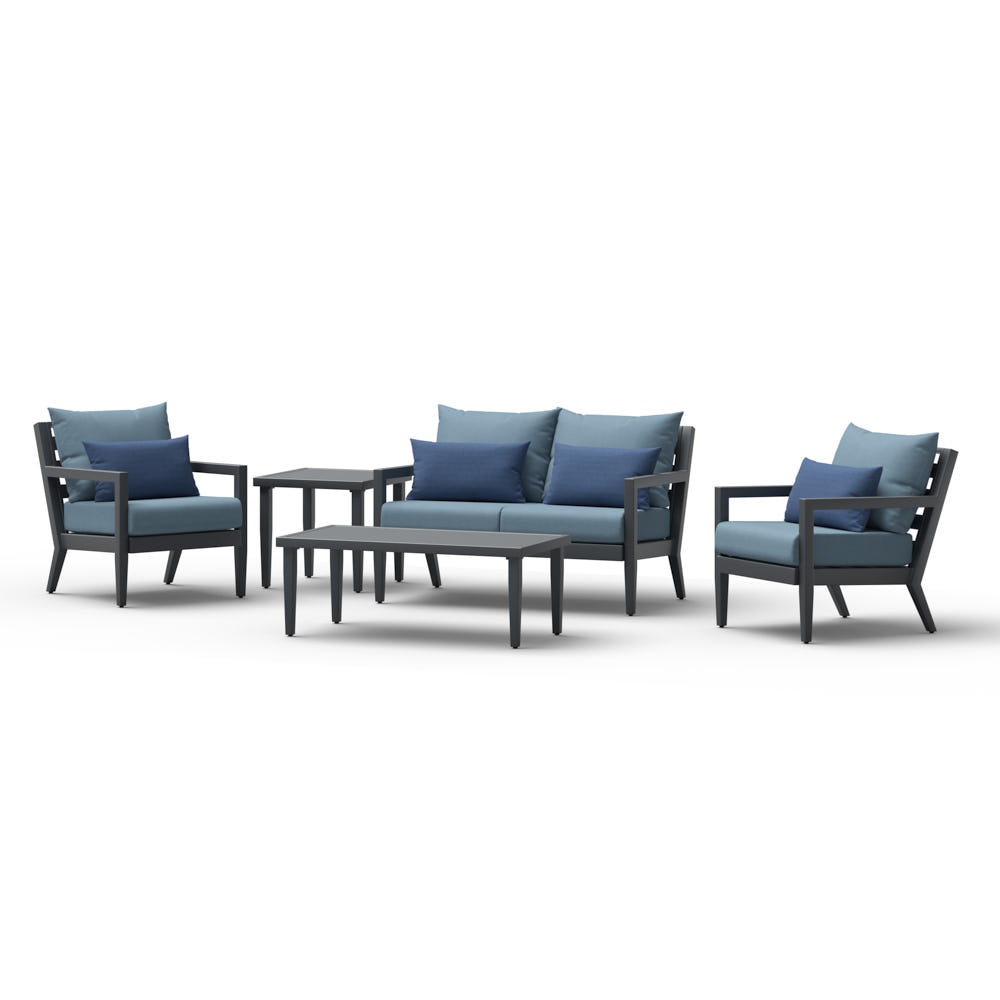Thelix™ 5 Piece Sunbrella® Outdoor Seating Set - Canvas Denim
