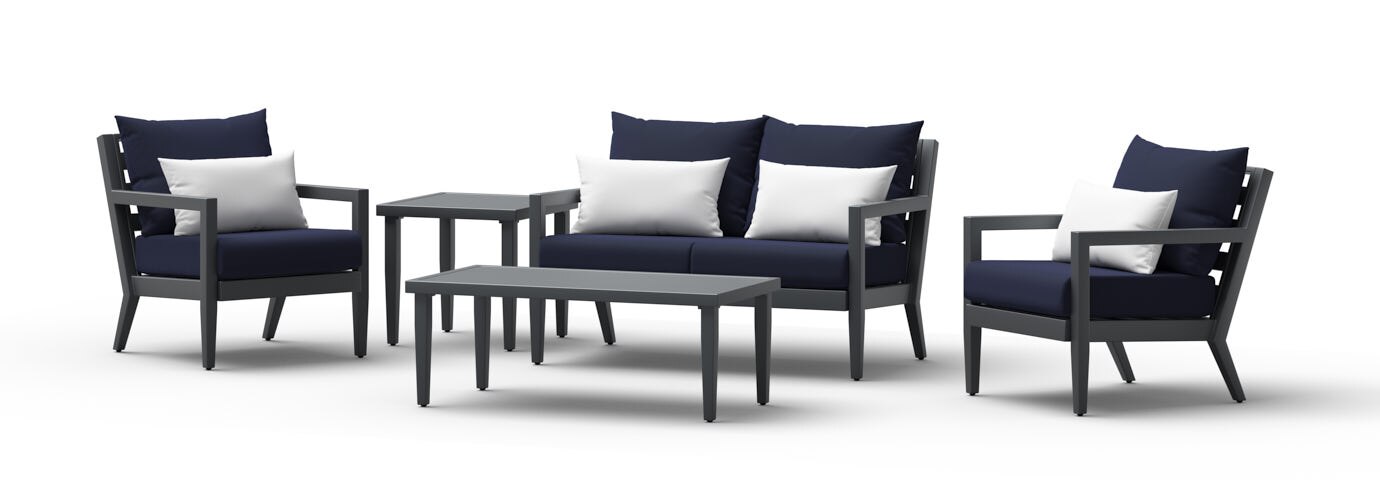 Thelix 5 Piece Sunbrella Outdoor Seating Set