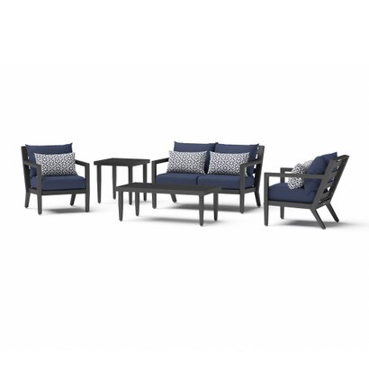Thelix™ 5 Piece Sunbrella® Outdoor Seating Set - Navy Blue