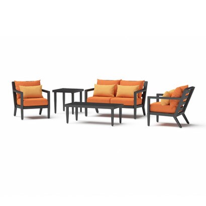 Thelix™ 5 Piece Sunbrella® Outdoor Seating Set - Tikka Orange