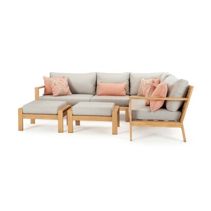 Capri™ 6 Piece Sunbrella® Outdoor Sectional - Cast Silver