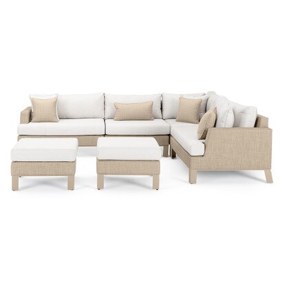 Portofino® Sling 6 Piece Sunbrella® Outdoor Sectional - Beige Fennel