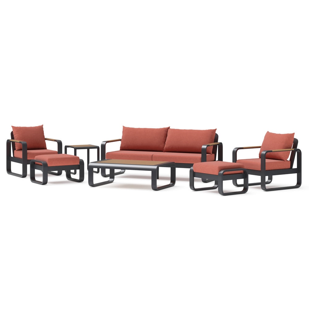 Andes 7 Piece Sunbrella® Outdoor Patio Seating Set  - Play Adobe