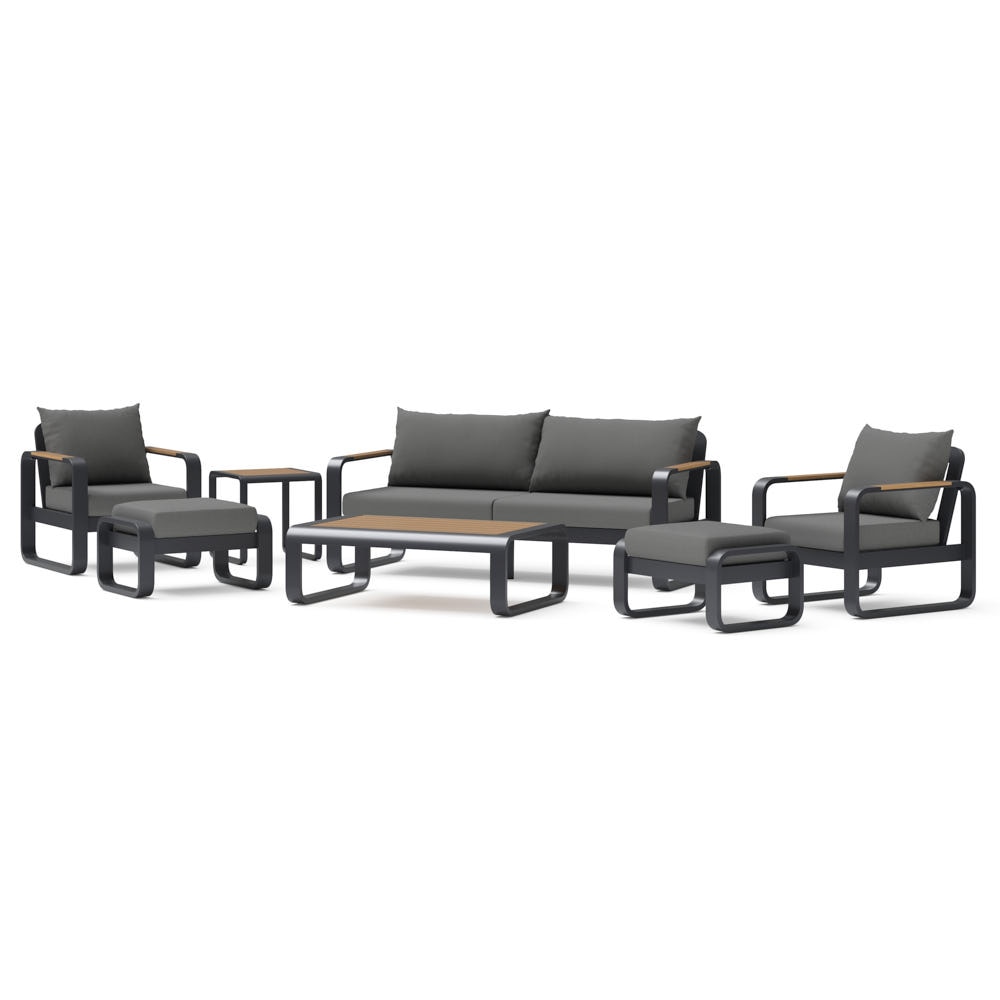 Andes 7 Piece Sunbrella® Outdoor Patio Seating Set  - Canvas Charcoal
