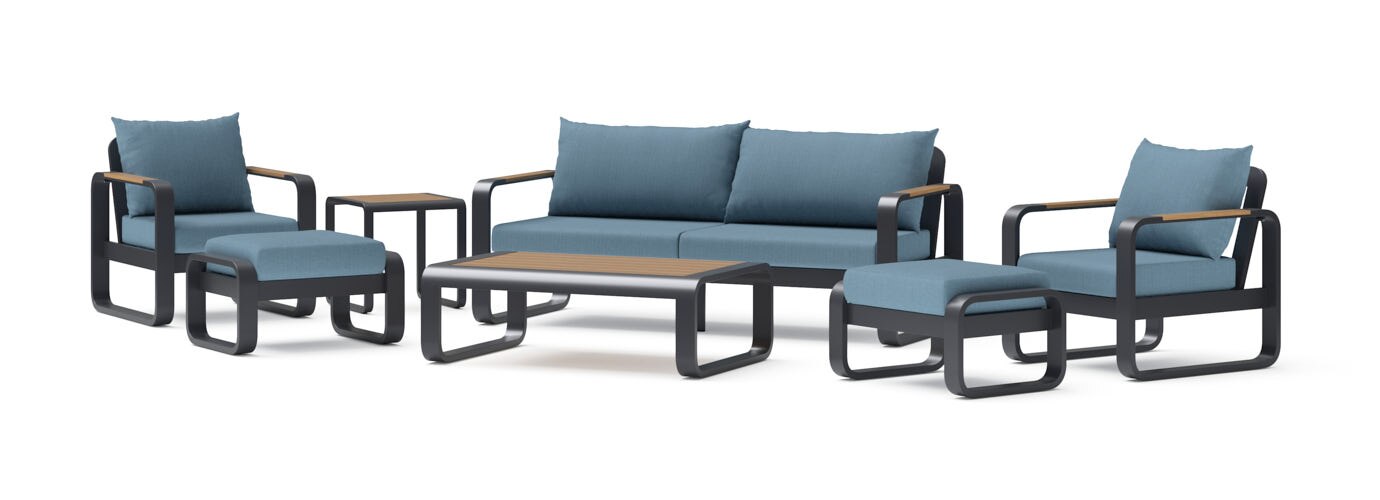 Andes 7 Piece Outdoor Patio Seating Set - Thumbnail 5