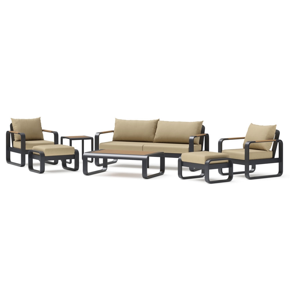 Andes 7 Piece Sunbrella® Outdoor Patio Seating Set  - Canvas Beige