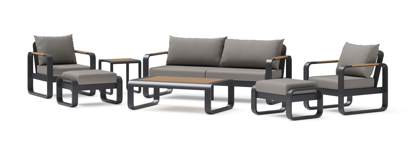 Andes 7 Piece Outdoor Patio Seating Set - Thumbnail 3