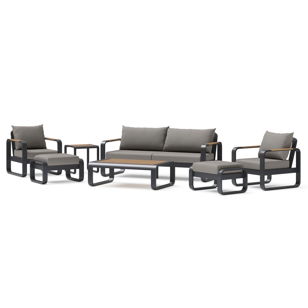 Andes 7 Piece Outdoor Patio Seating Set - Olefin Charcoal