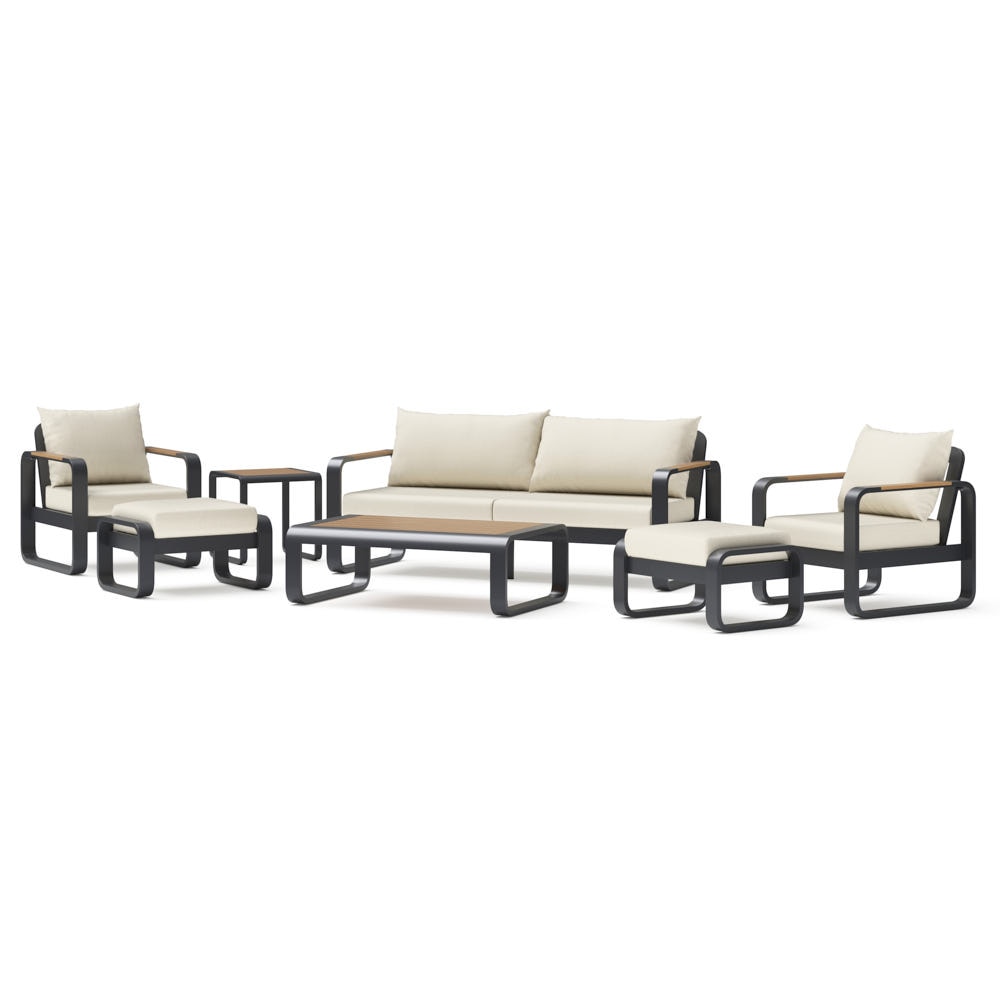 Andes 7 Piece Outdoor Patio Seating Set  - Olefin Linen