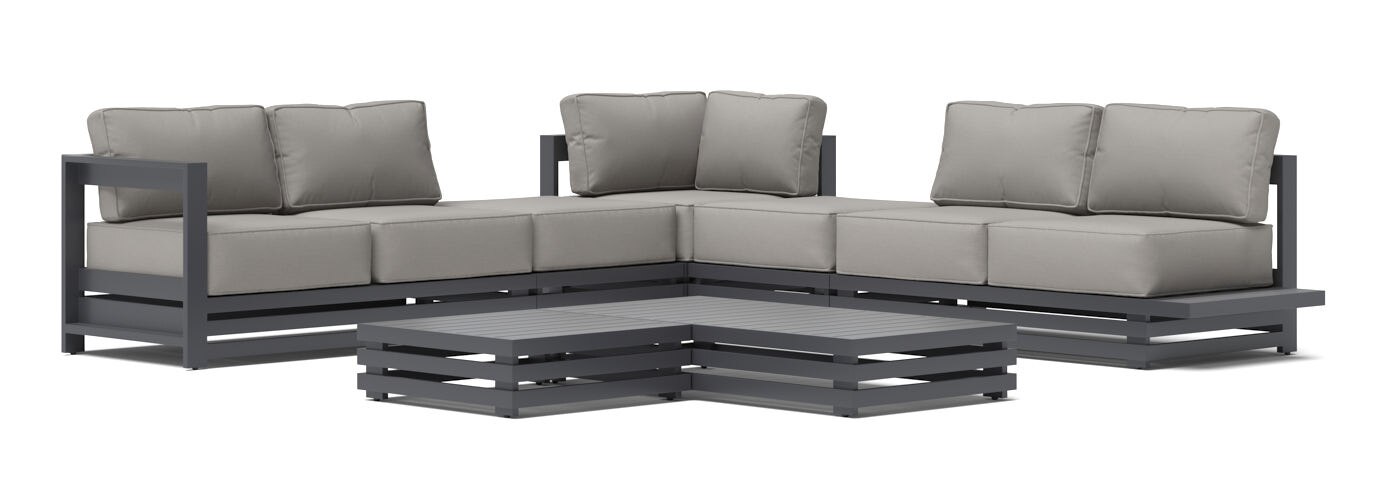 Avondale 7 Piece Outdoor Sectional Seating Set - Thumbnail 3
