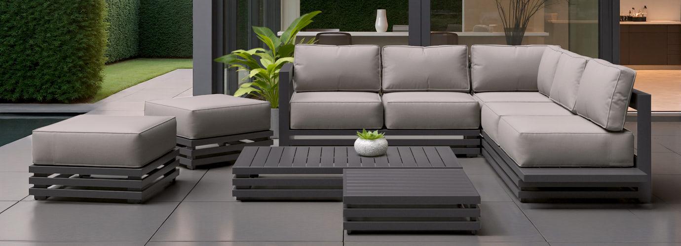 Avondale 7 Piece Outdoor Sectional Seating Set - Thumbnail 2