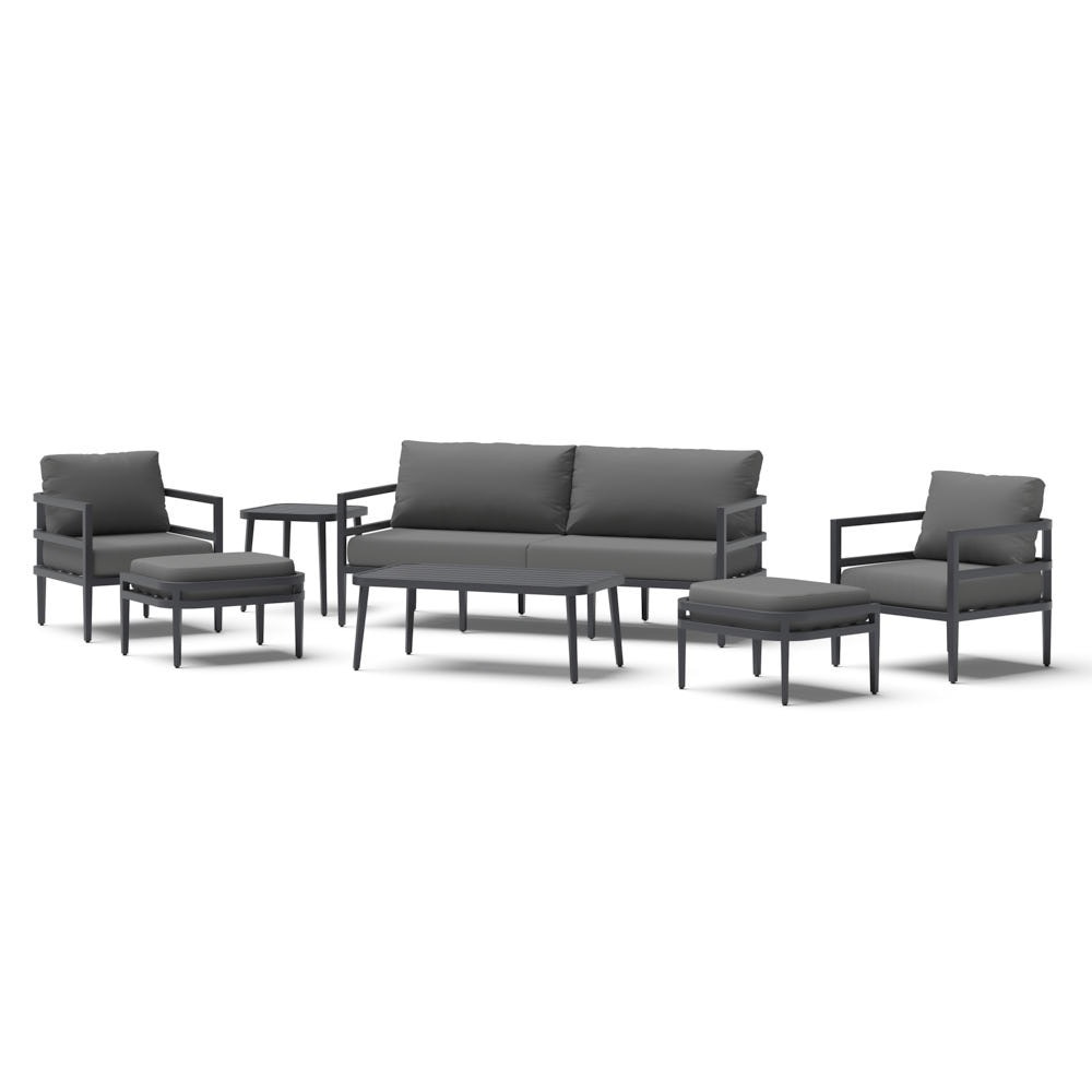 Morelia 7 Piece Sunbrella® Outdoor Patio Seating Set - Canvas Charcoal